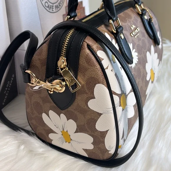 NWT💃Coach Rowan Satchel/Crossbody Bag In Signature Canvas With Floral Print - Picture 3 of 10